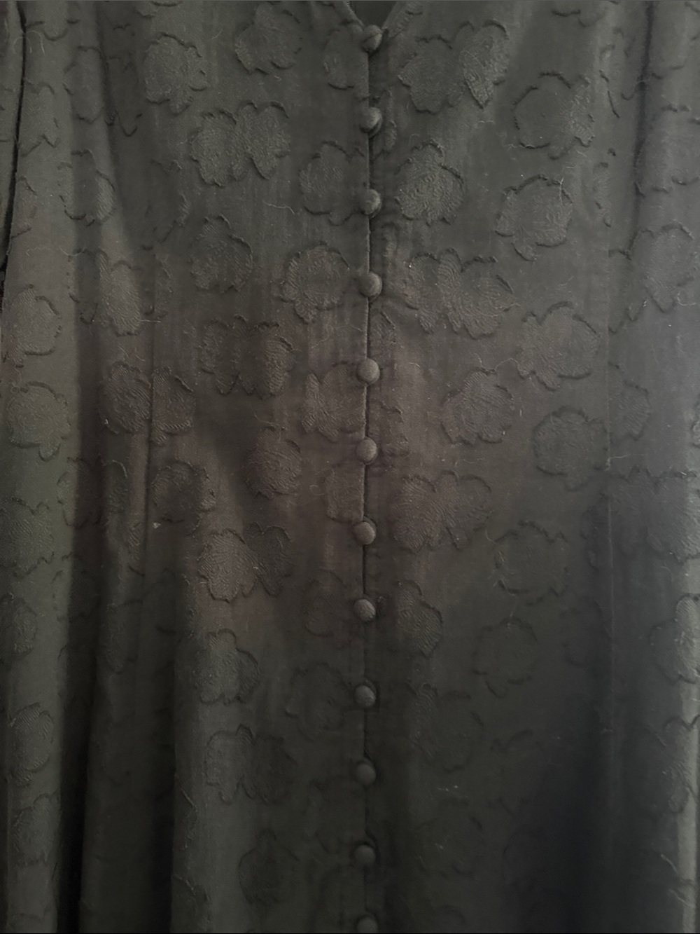Madewell Black Midi Button-Front Jacquard Dress - Picture 3 of 5